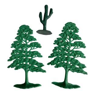 Marx Green “A” Tree Lot of 2 & Cactus Plastic Civil War Playset Replacement READ